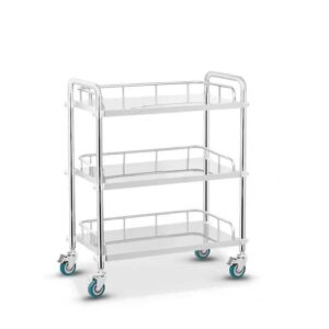 Hospital Instrument Trolley with Three Shelves